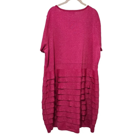 Carmen Marc Valvo Pink Shimmer Tiered Cocktail Dress NWT - Picture 5 of 7